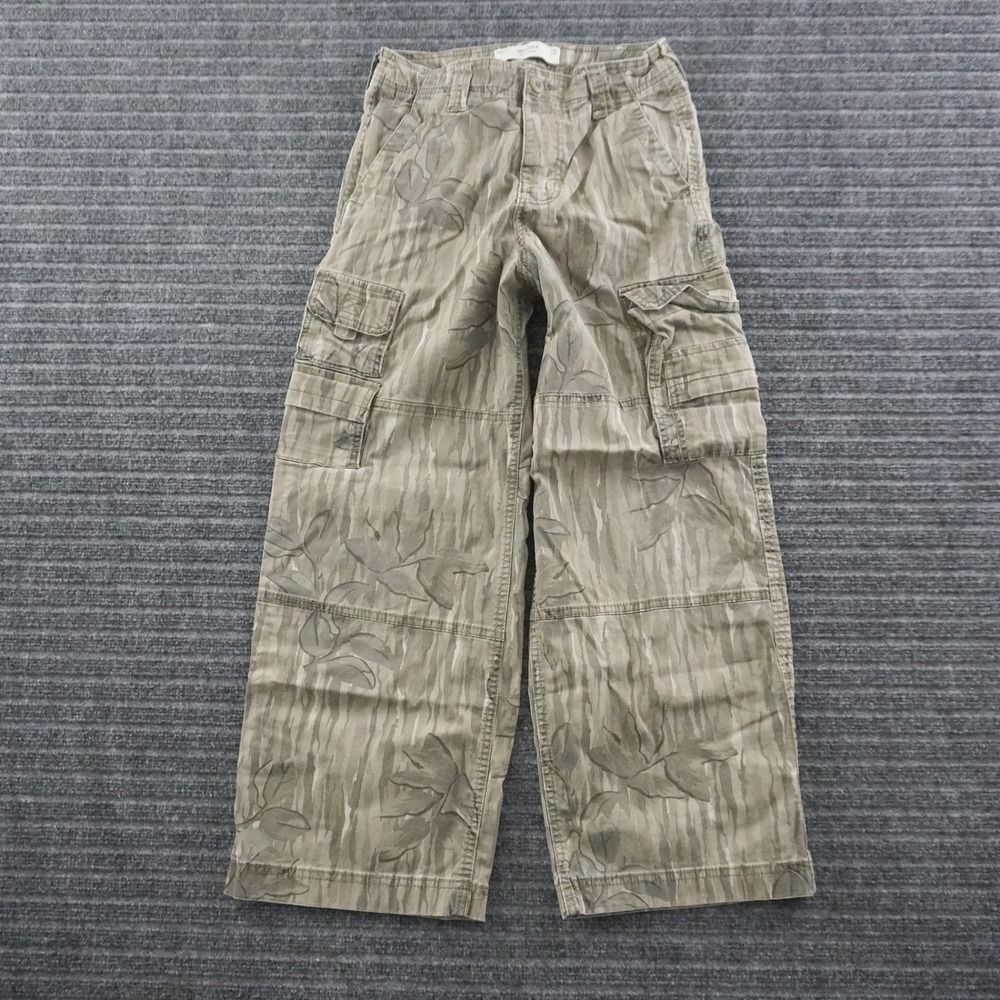 Hollister Cargo Pants Men 28x30 Green Tiger Stripe Camo Super Baggy Utility